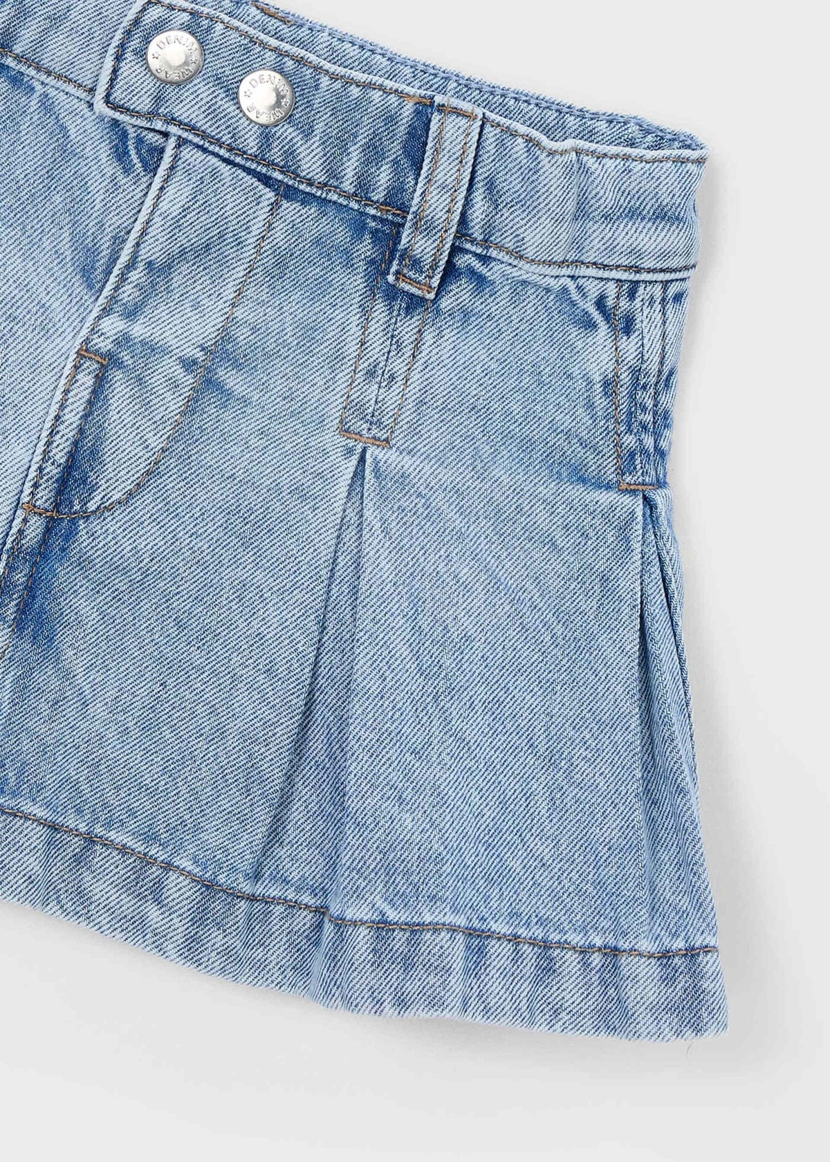 Girls' denim pleated skirt