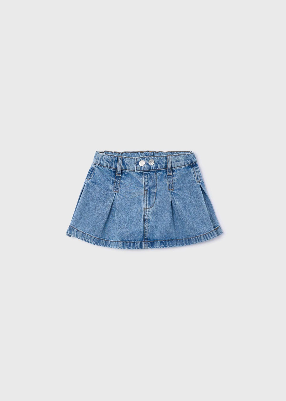 Girls' denim pleated skirt