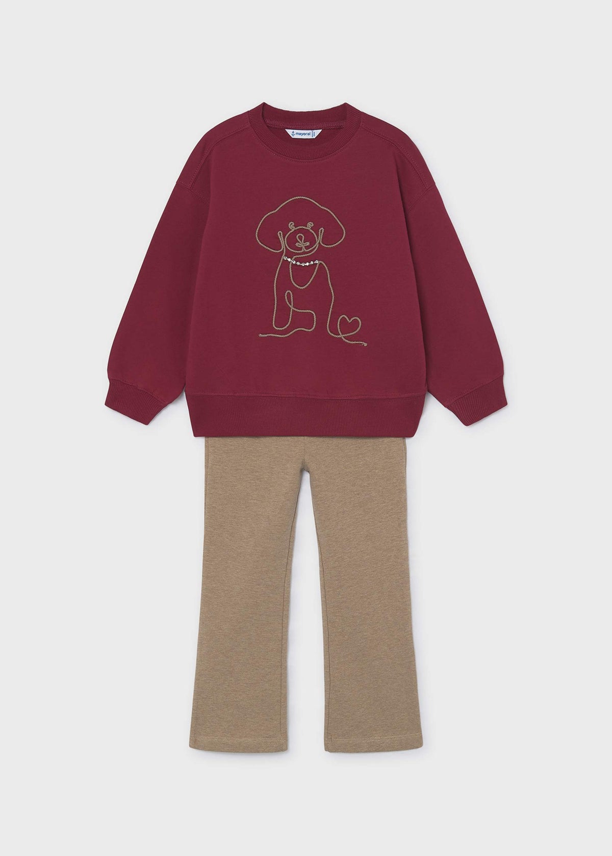 Girls' dog-themed leggings and sweatshirt set