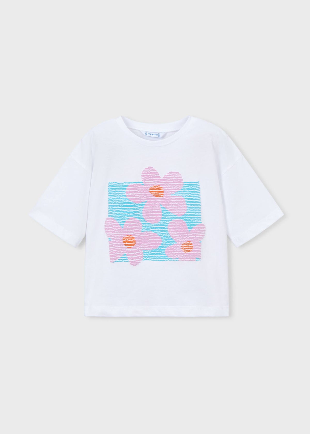 Mädchen-T-Shirt mit überschnittenen Schultern