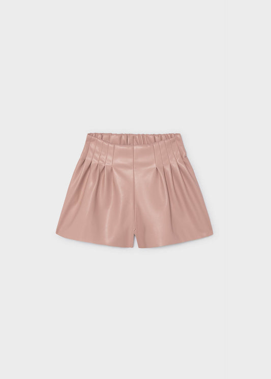 Girl's faux leather Bermuda