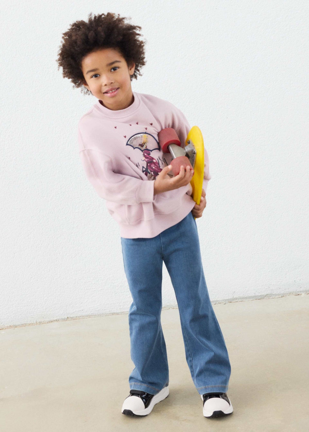 Girls' flare leggings and sweatshirt set
