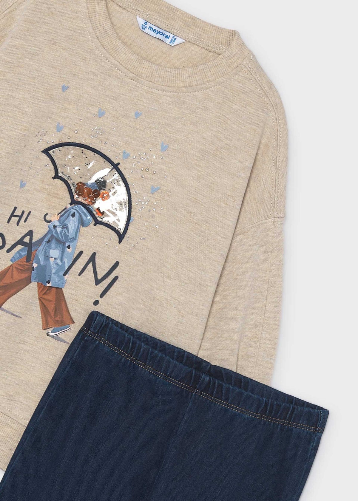 Girls' flare leggings and sweatshirt set