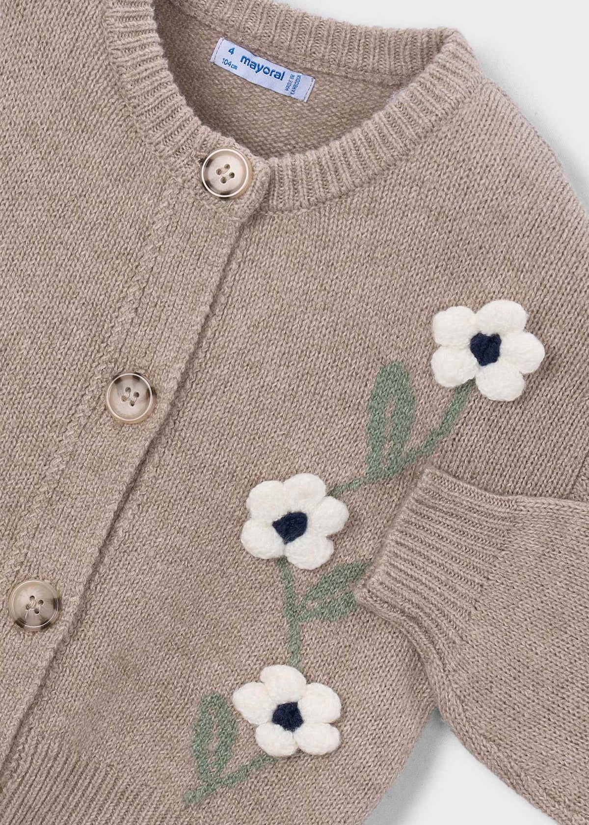 Girls' floral knitted jumper