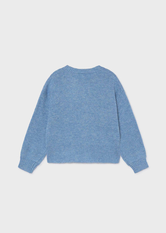 Girls' floral knitted jumper