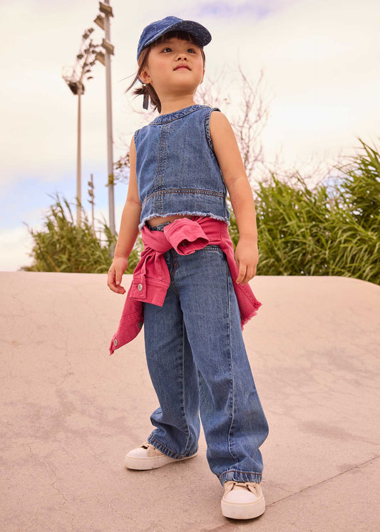 Girls' flowing jeans