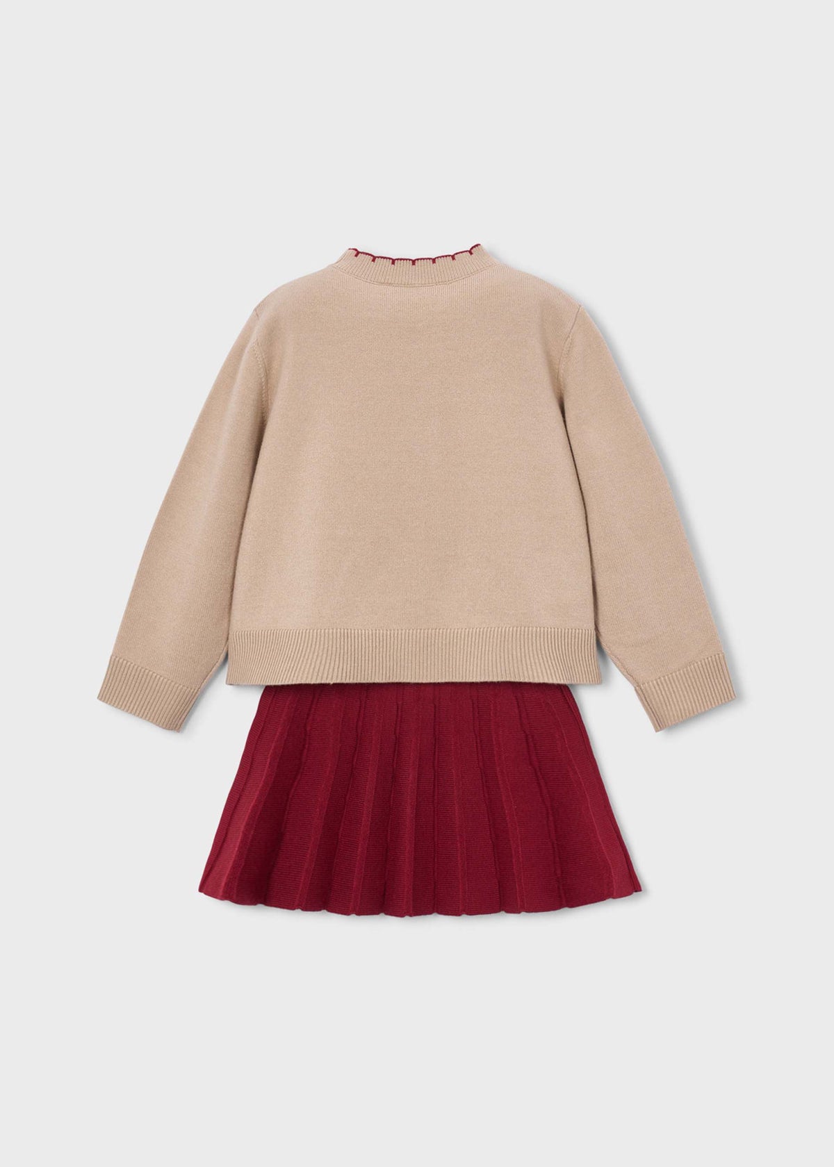 Girls' fruit-print jacquard skirt and T-shirt set
