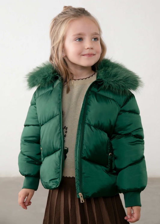 Girls' fur-trimmed coat