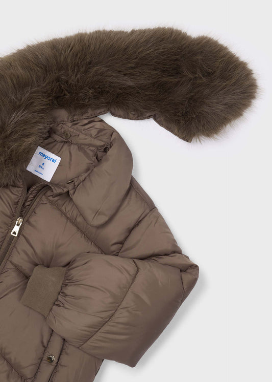 Girls' fur-trimmed coat