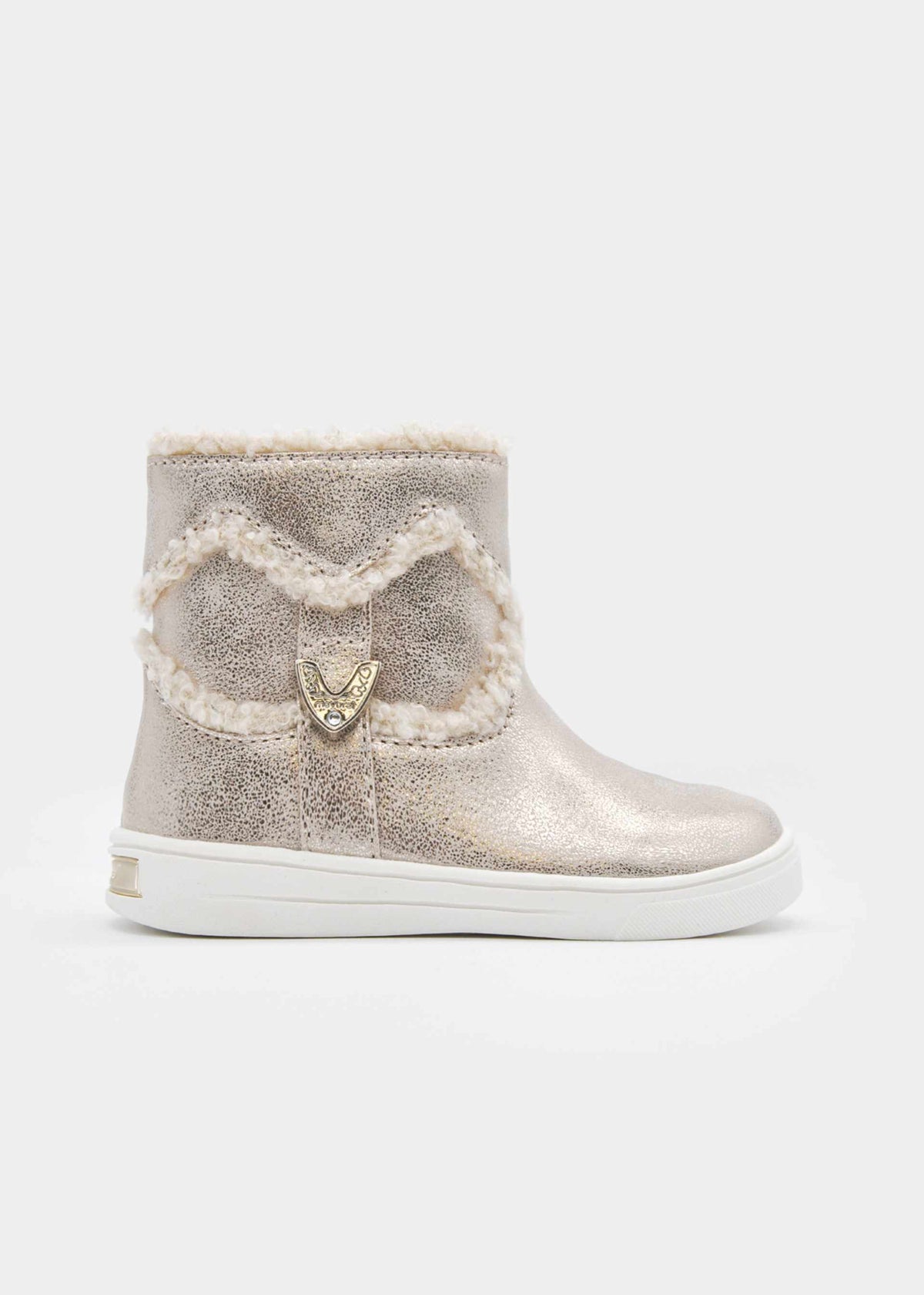 Herzförmige Fell-Stiefeletten für Mädchen