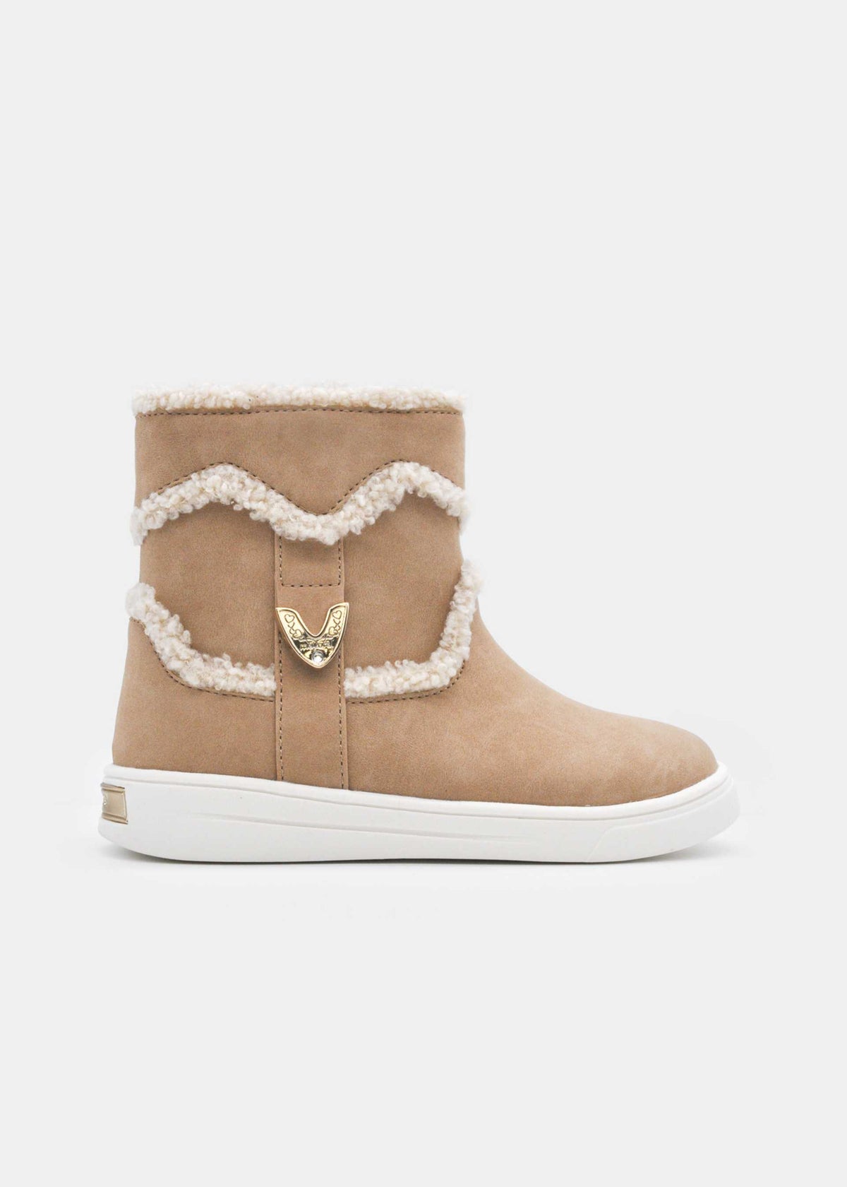Herzförmige Fell-Stiefeletten für Mädchen