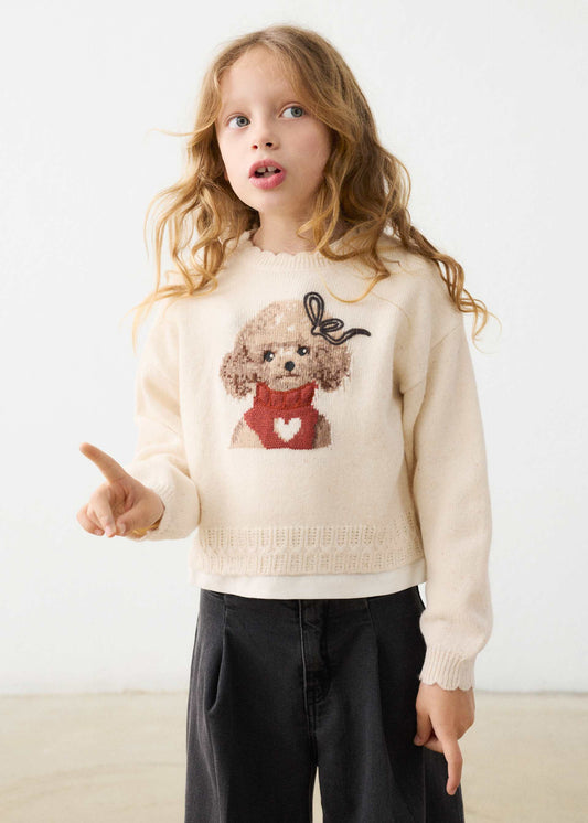 Girls' intarsia jumper