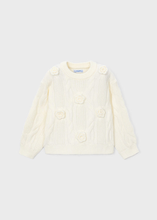 Girls' jumper with flower appliqué