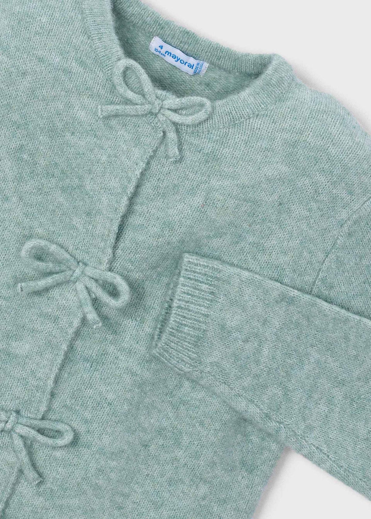 Strickjacke für Mädchen mit Schleifen