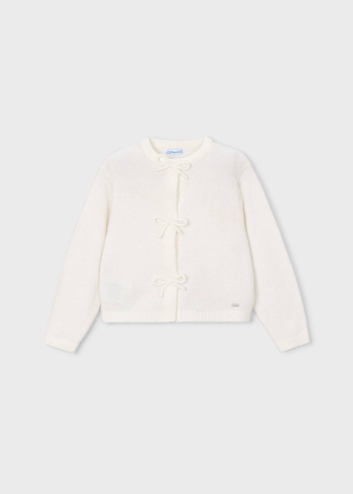 Girls' knitted cardigan with bows