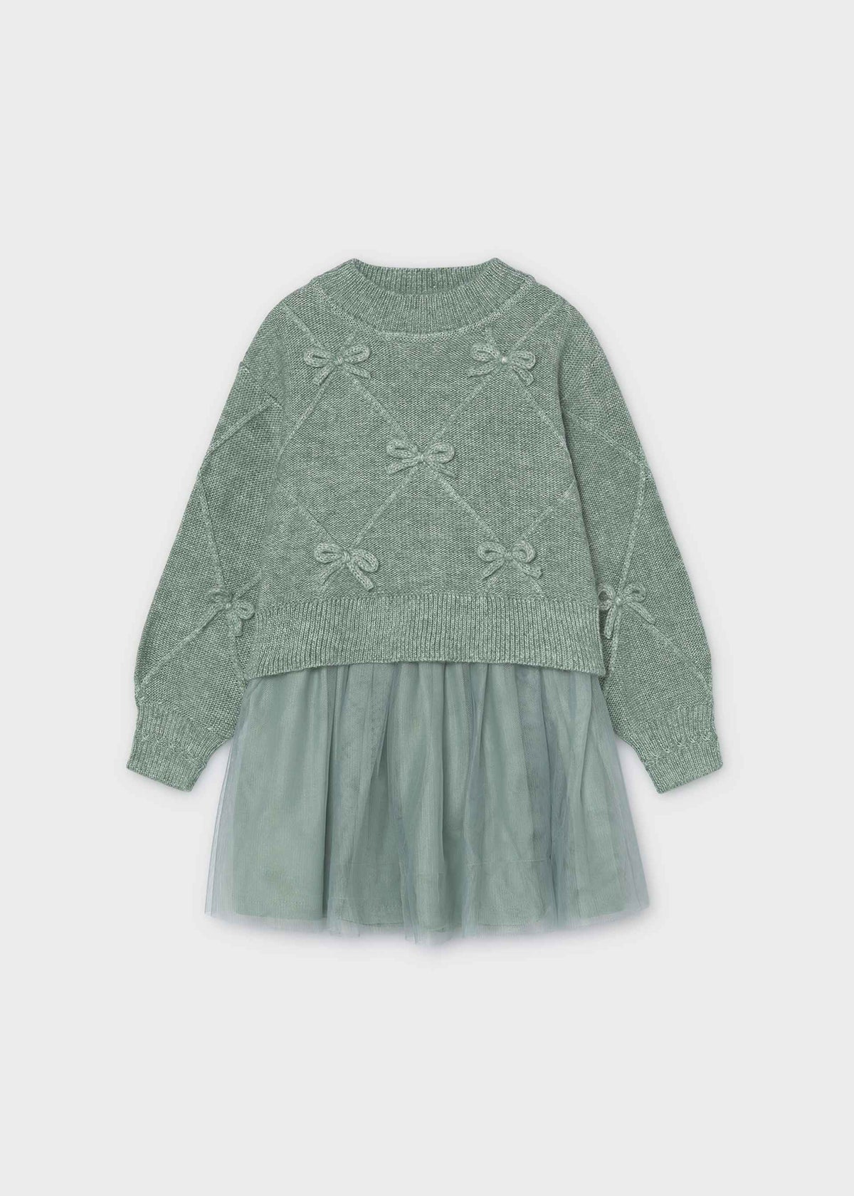 Strickkleid für Mädchen mit Schleifen