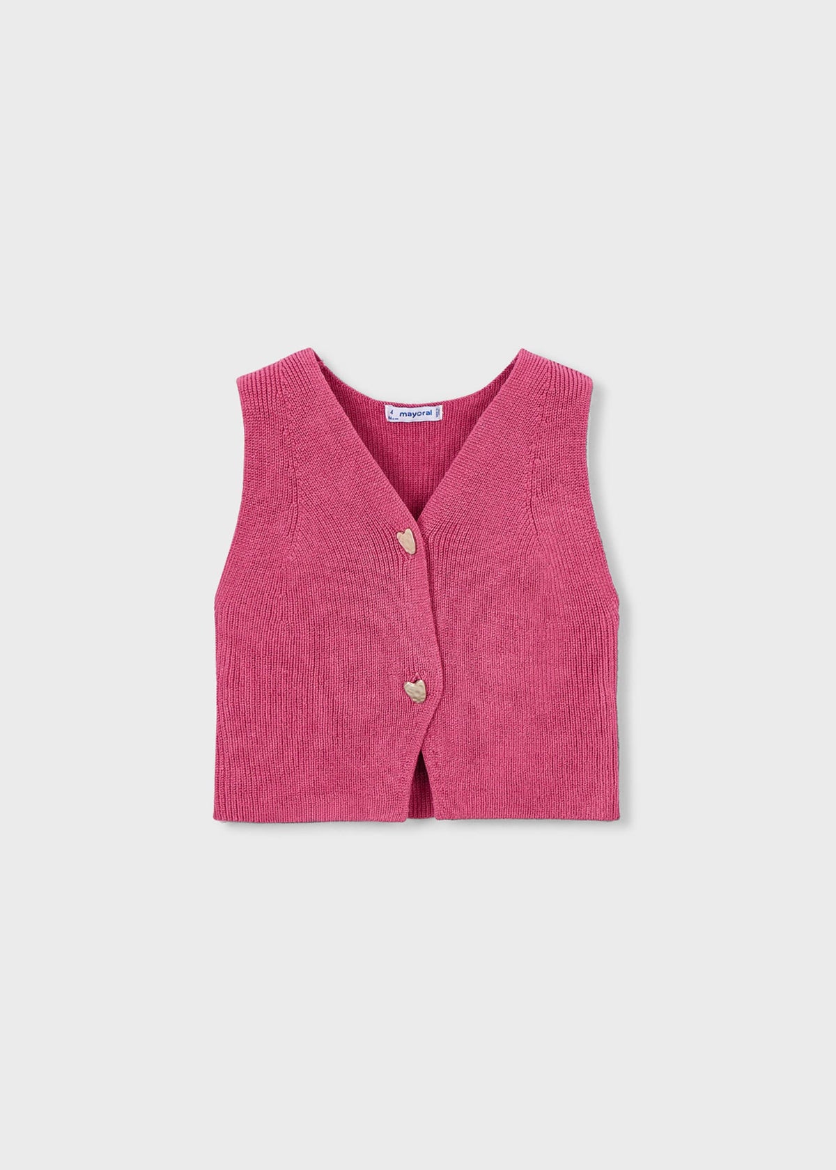 Girl's knitted waistcoat with buttons