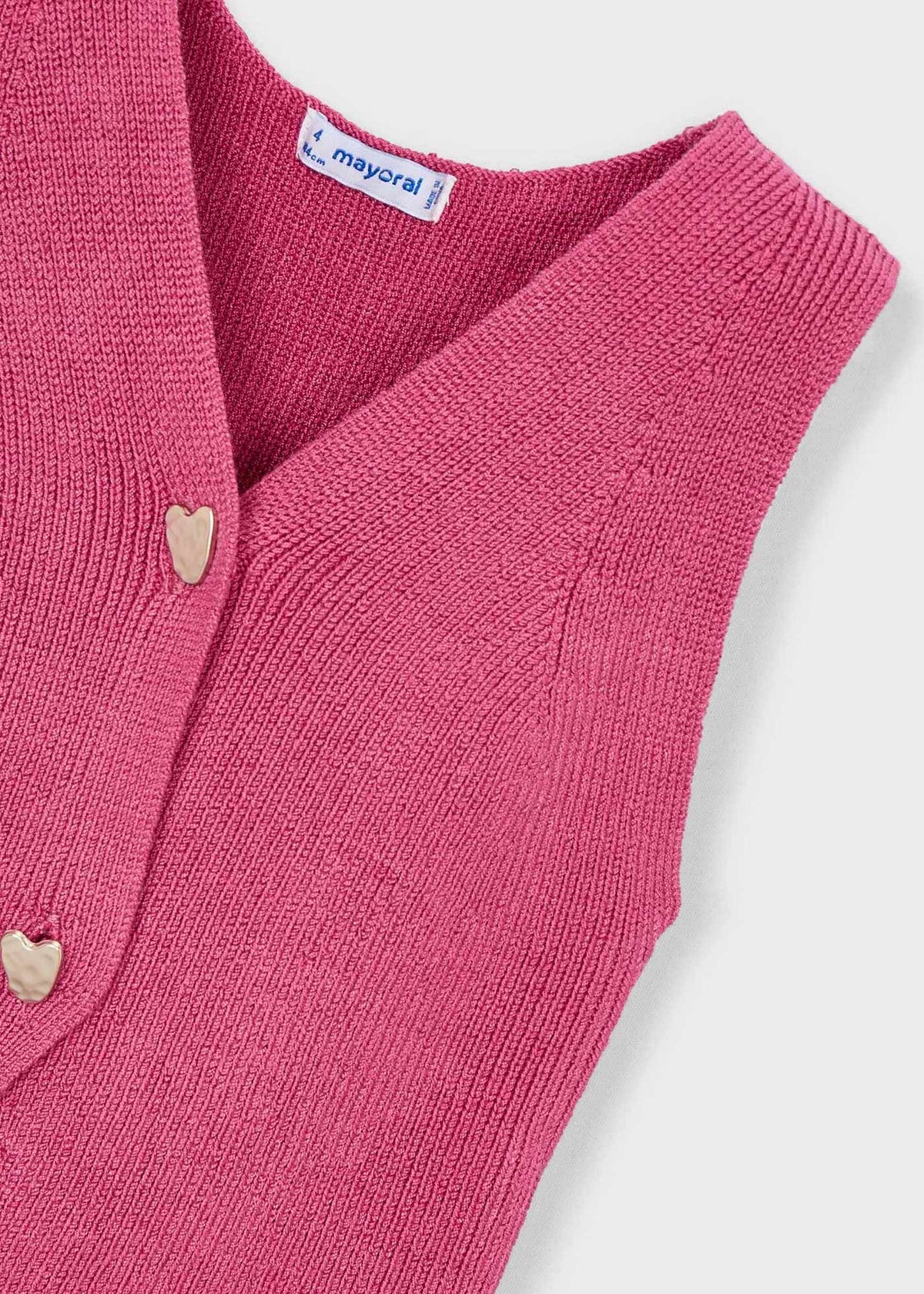 Girl's knitted waistcoat with buttons