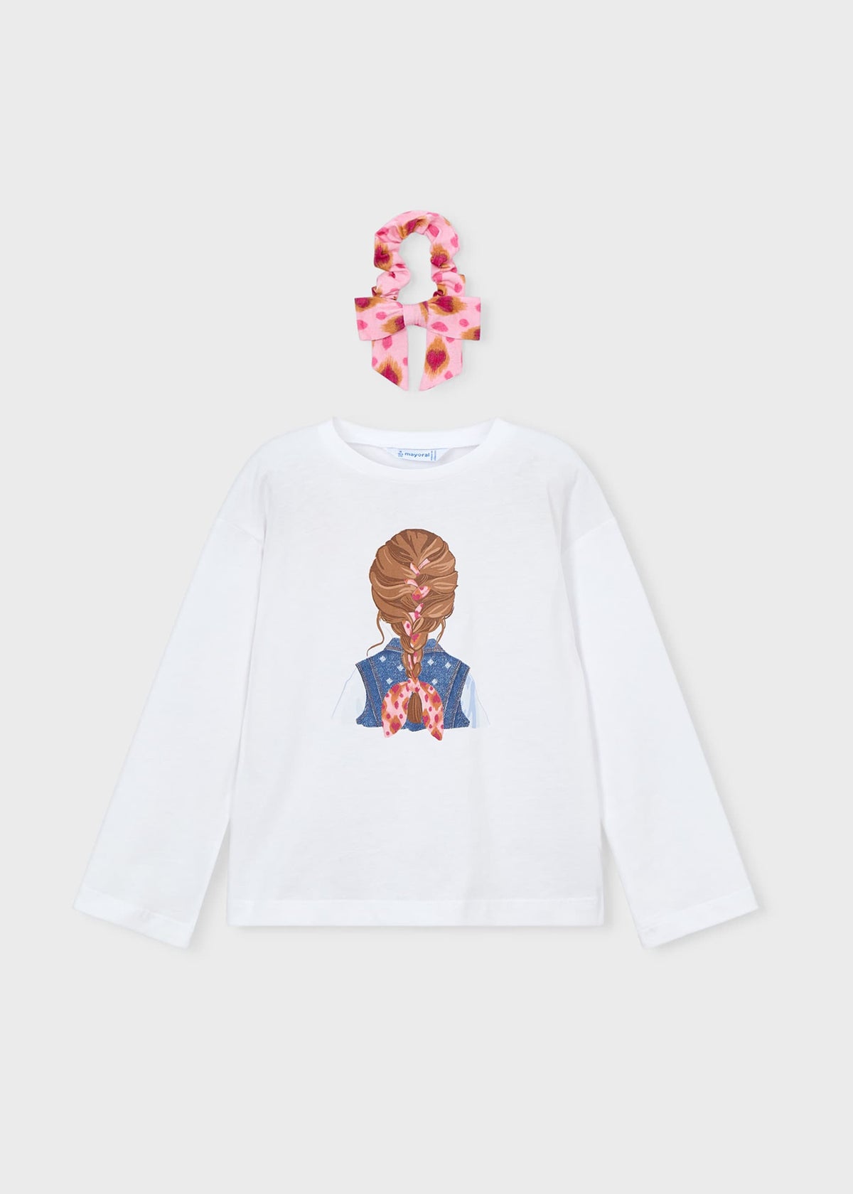Girls long sleeved T-shirt with scrunchie