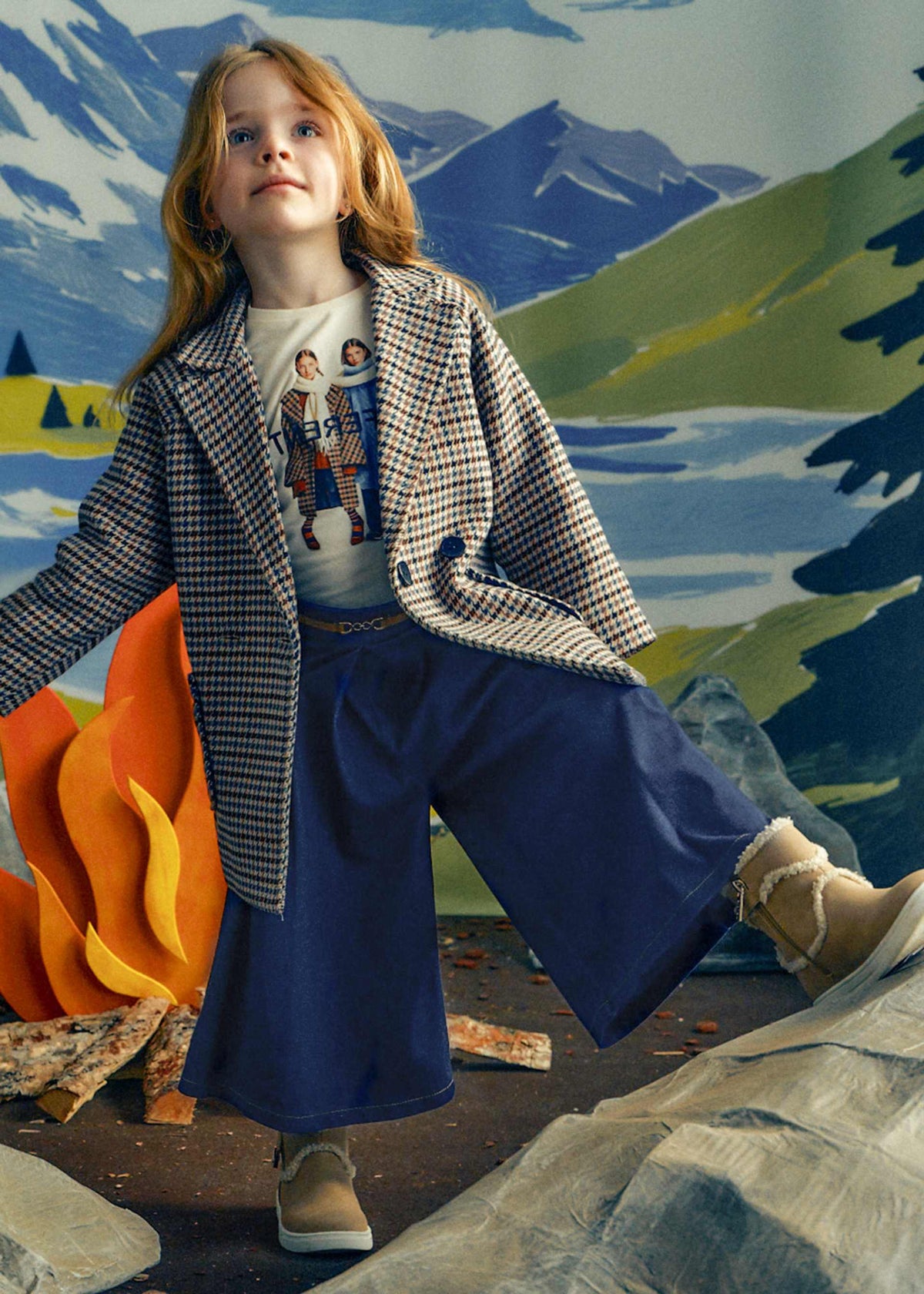 Girls' midi skirt-trousers