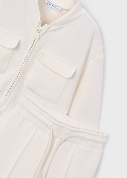 Girls' piqué tracksuit