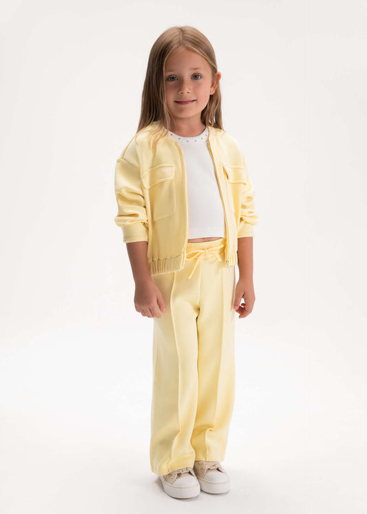 Girls' piqué tracksuit