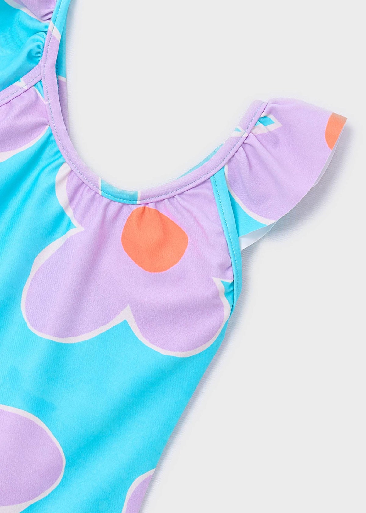 Girls' printed ruffle swimsuit