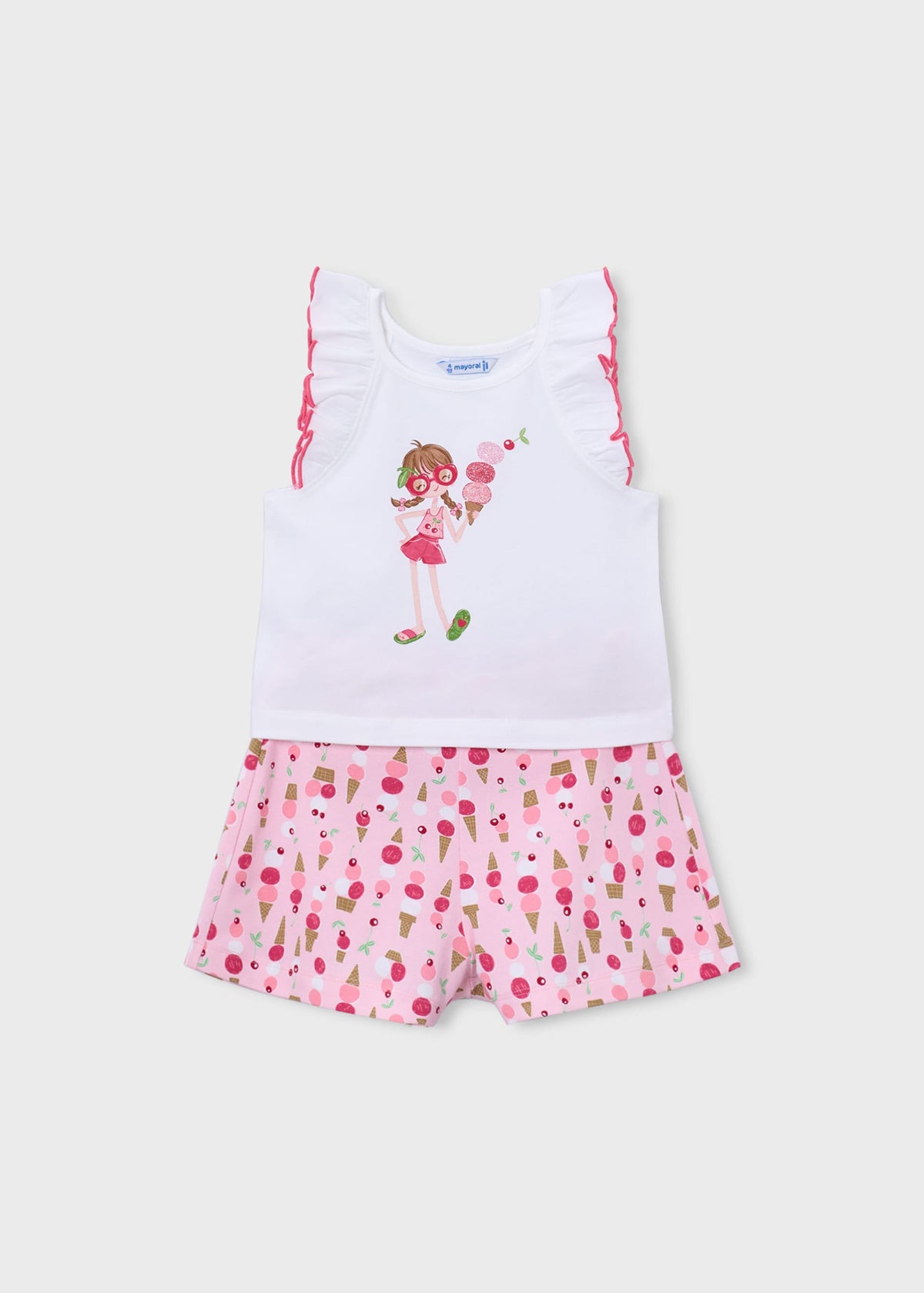 Girls' printed shorts set