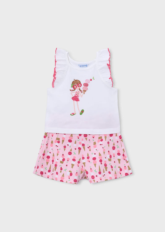 Mädchen-Shortset mit Print