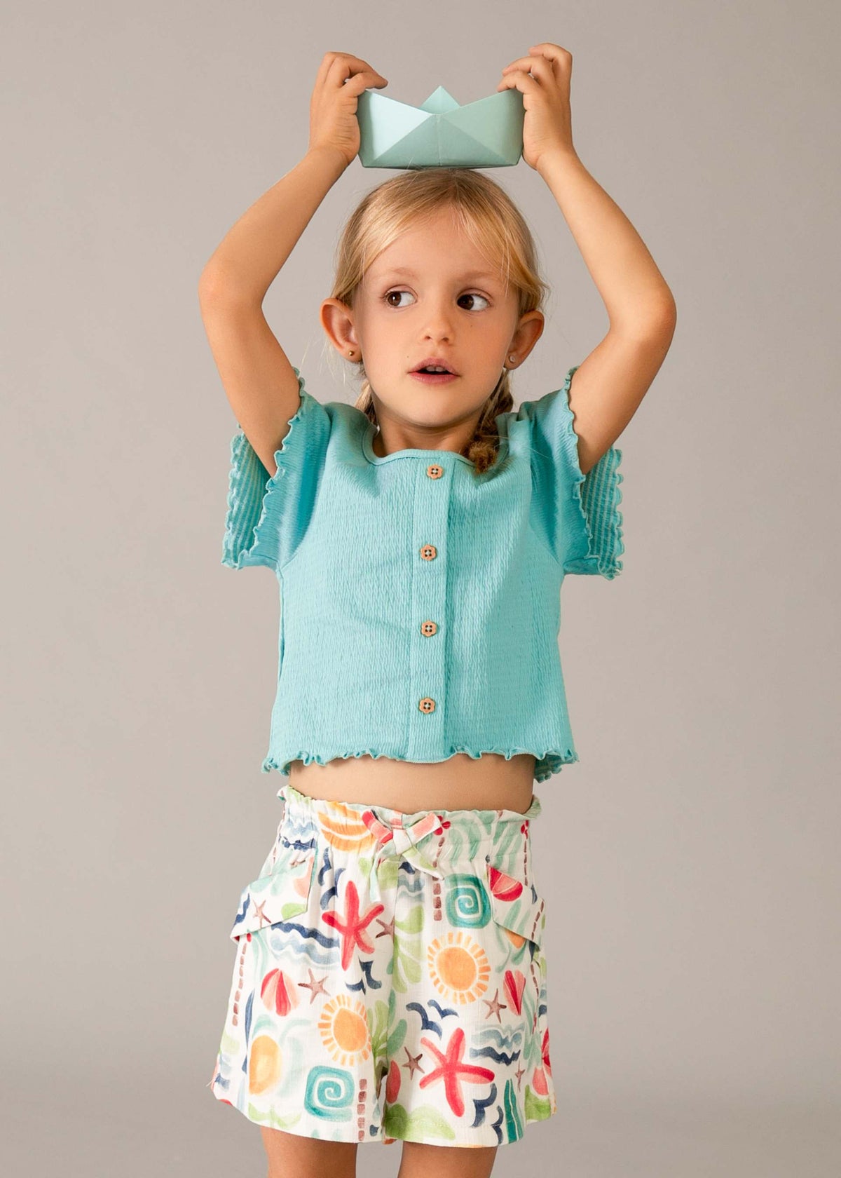 Girls' printed trousers