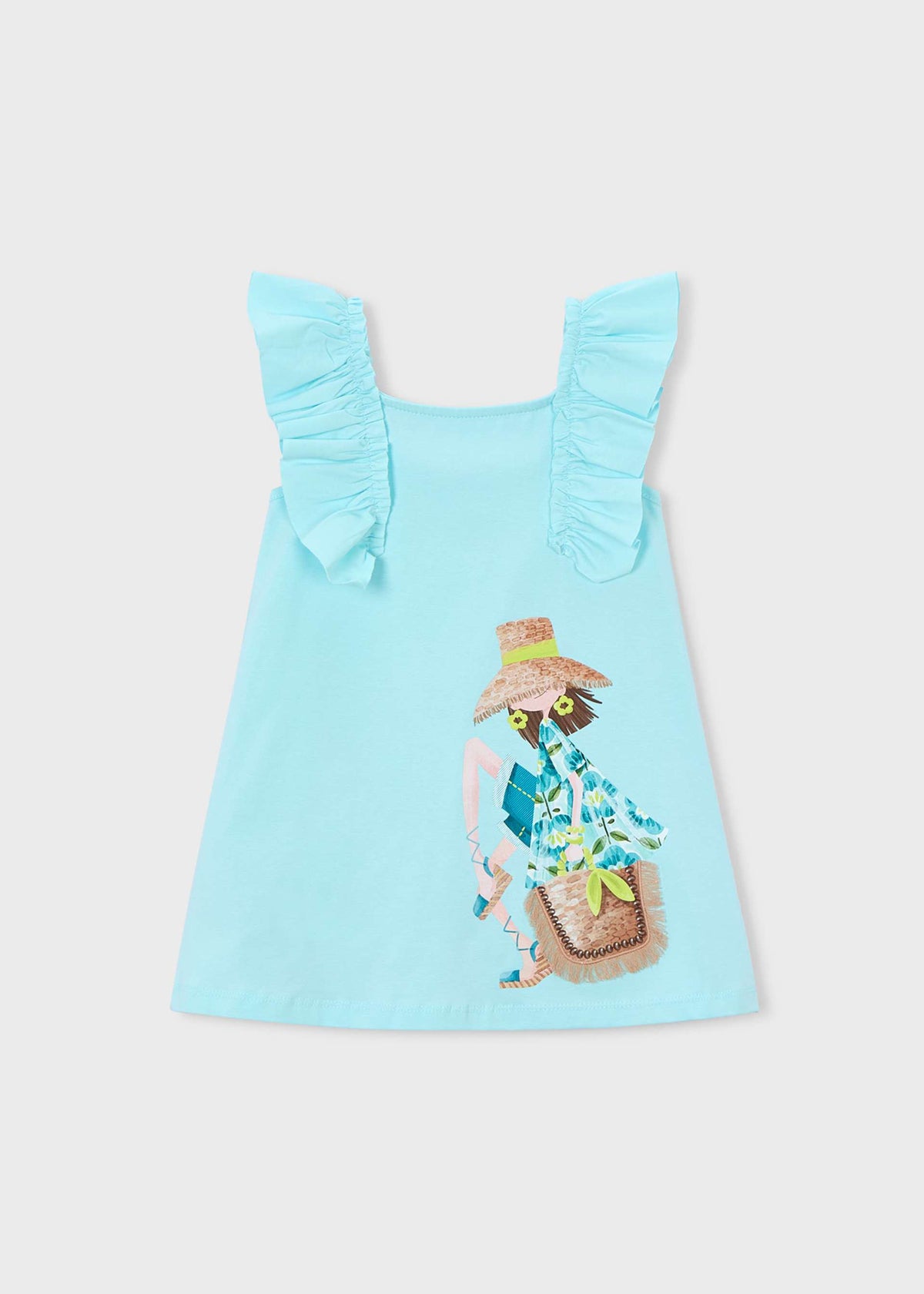 Girl's ruffled knit dress