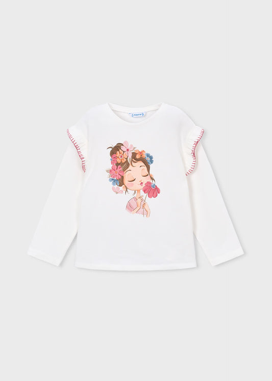 T-Shirt mit Rüschenärmeln für Mädchen