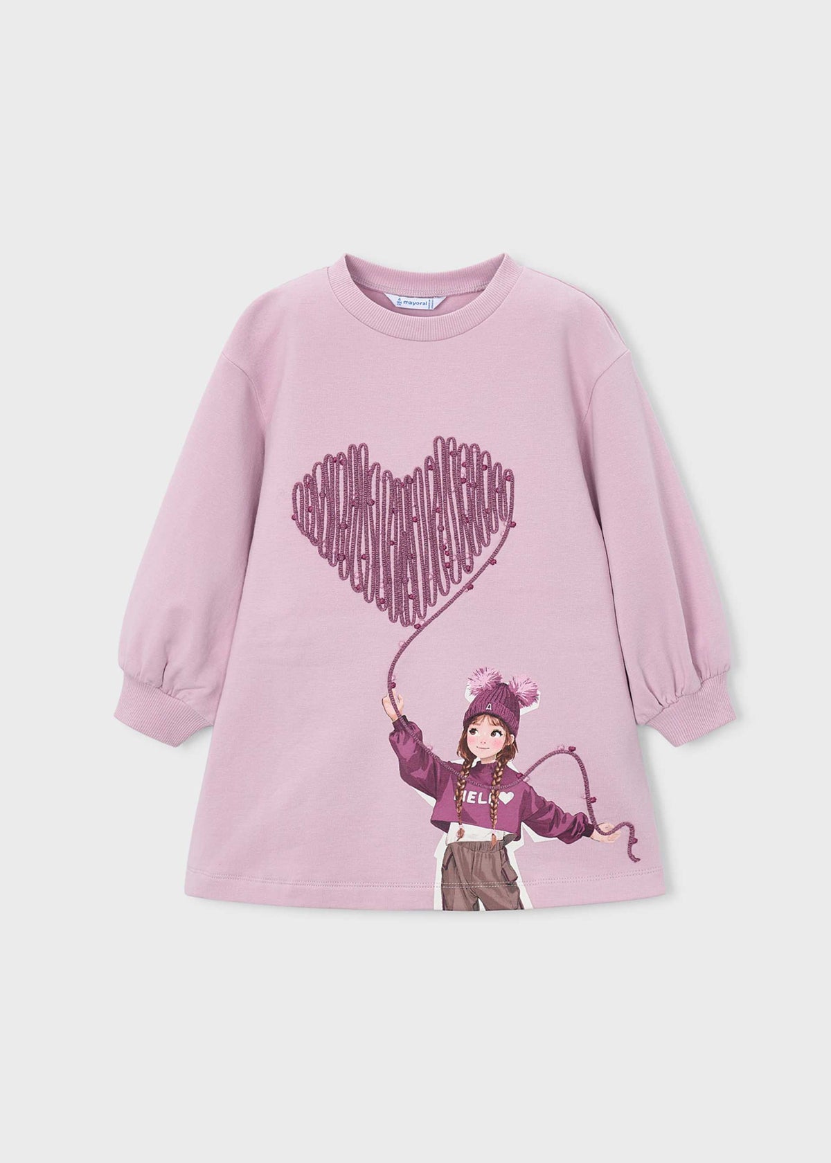 Girls' screen-printed sweatshirt dress