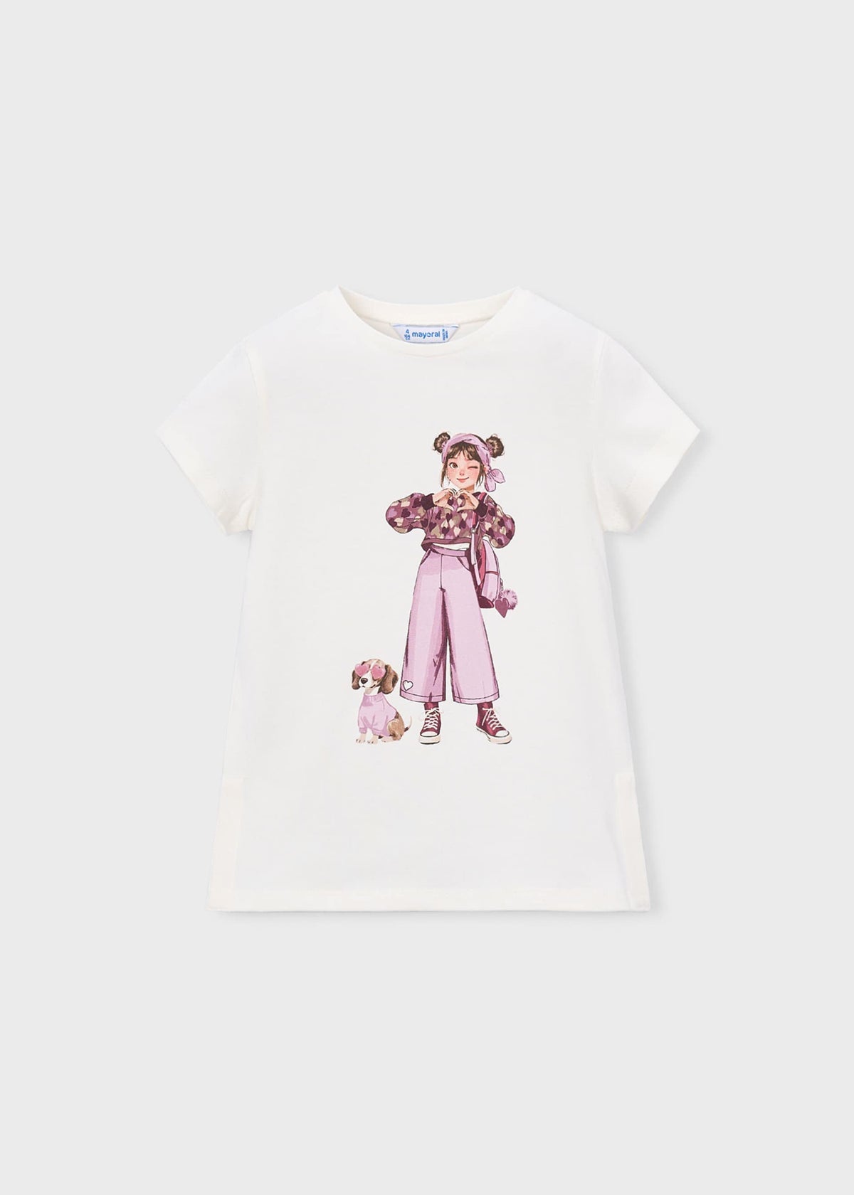 Kurzarm-T-Shirt mit Druck für Mädchen