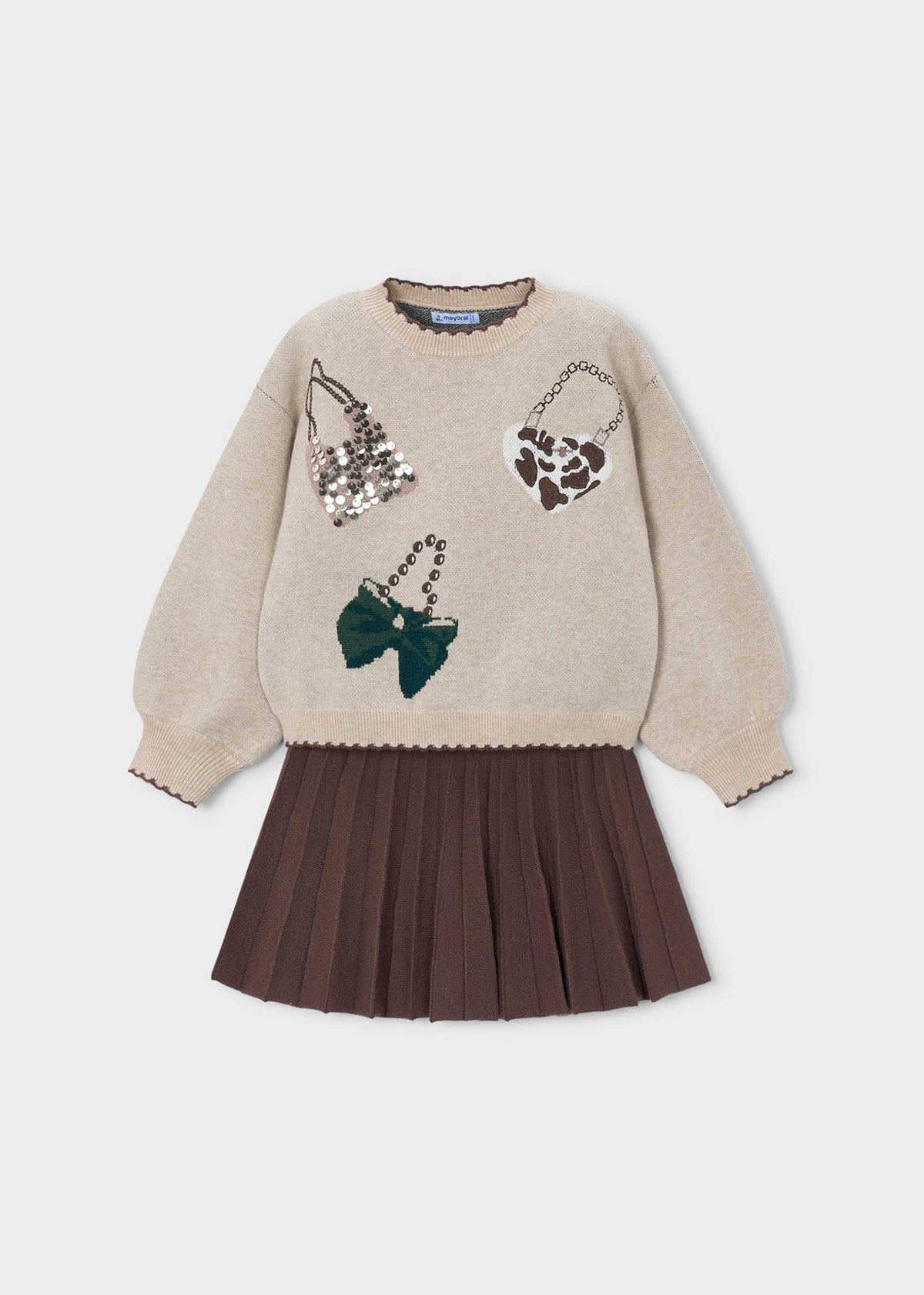 Mädchen-Set aus Rock und Pullover