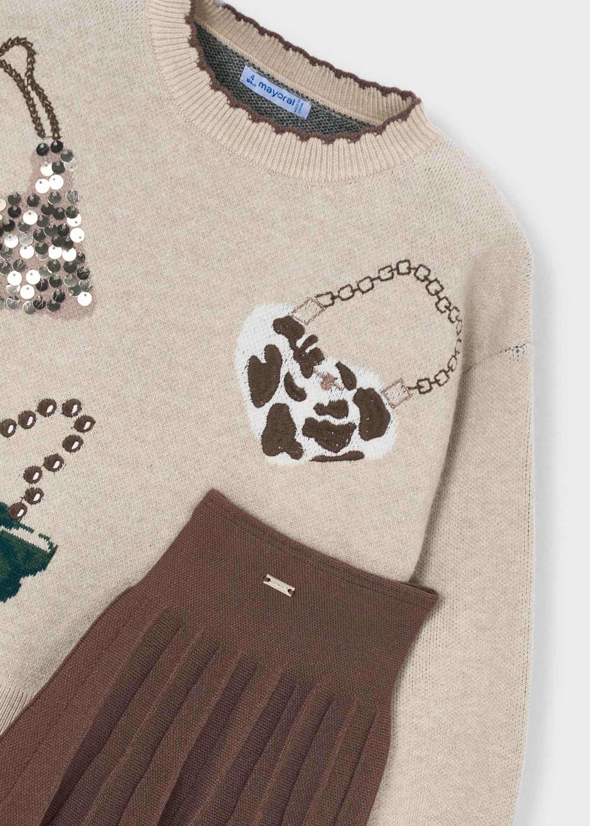Mädchen-Set aus Rock und Pullover