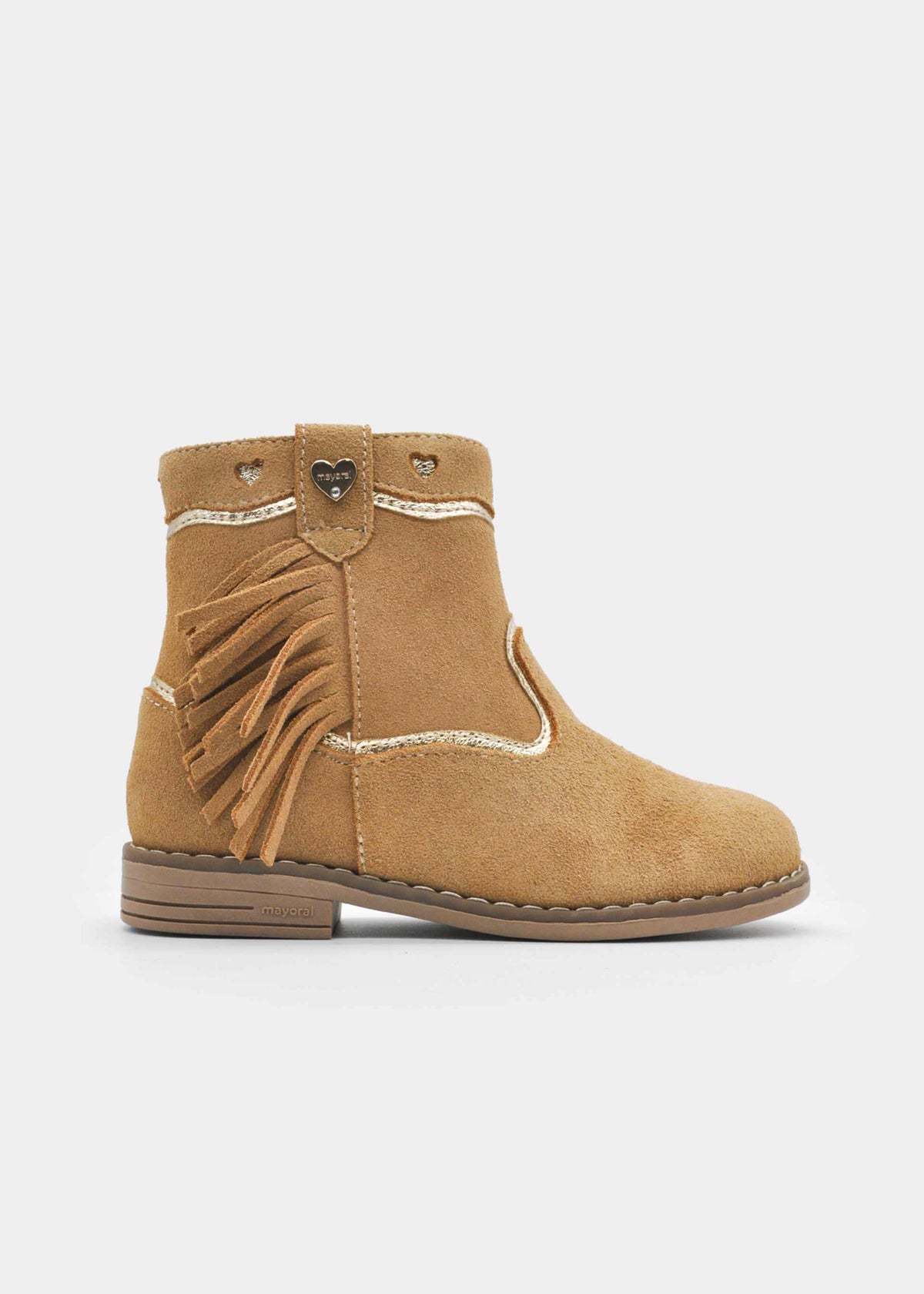 Girls' split-leather ankle boots
