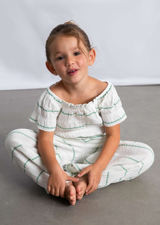 Girls' striped pants and top set