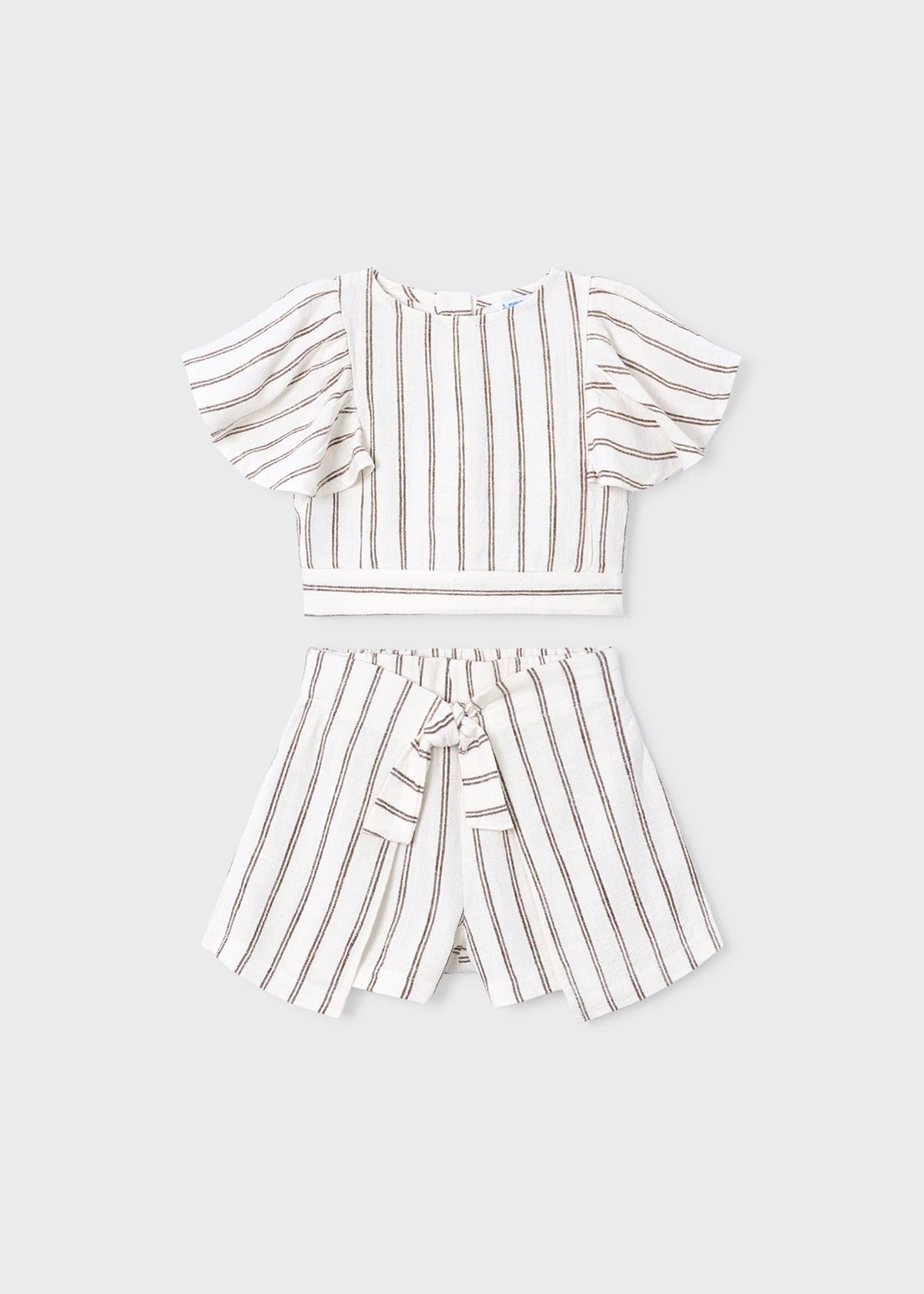 Girls' striped skirt and blouse set
