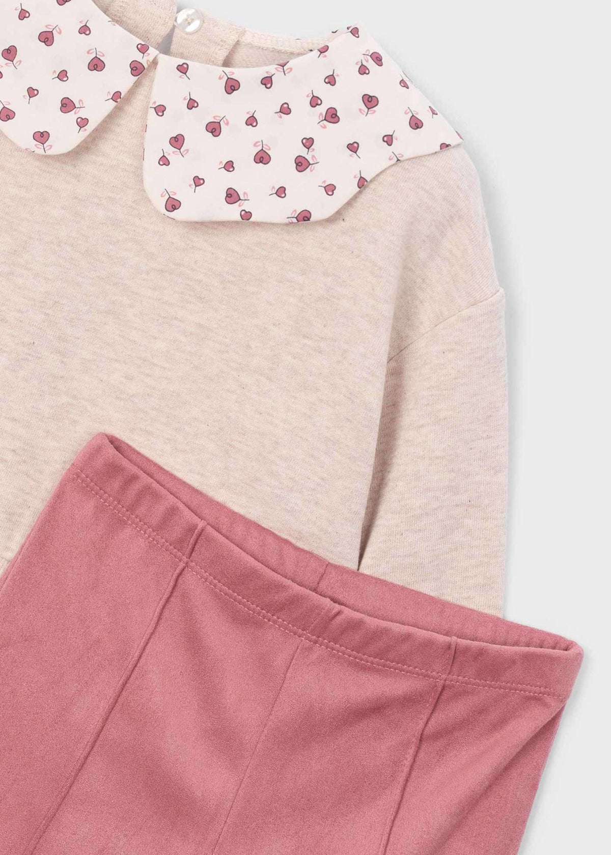 Girls' suede-effect leggings and blouse set