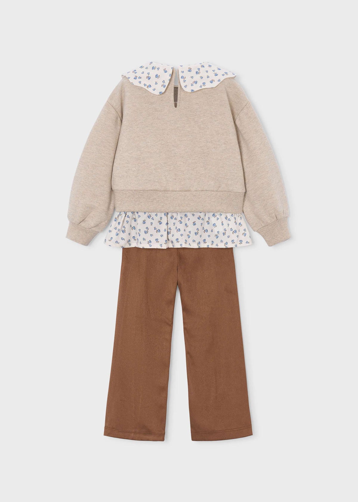 Set aus Leggings in Wildlederoptik und Bluse für Mädchen