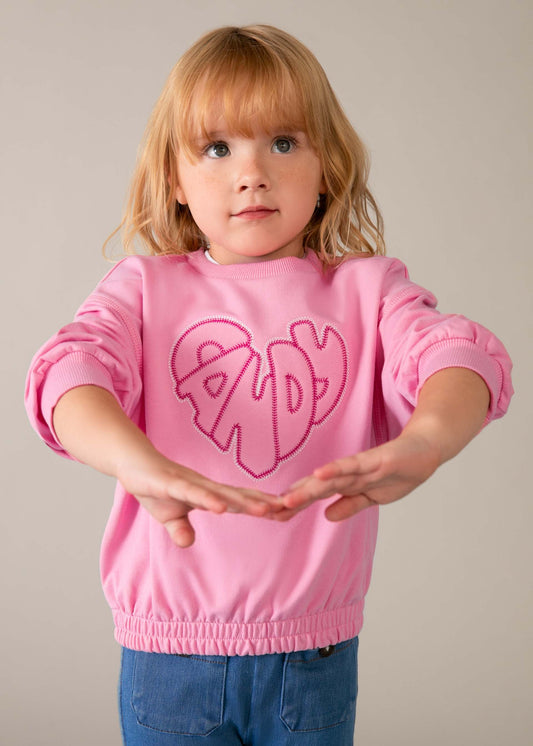 Girls' sweatshirt with embroidered letters