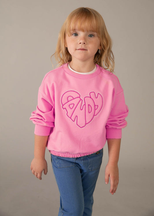Girls' sweatshirt with embroidered letters