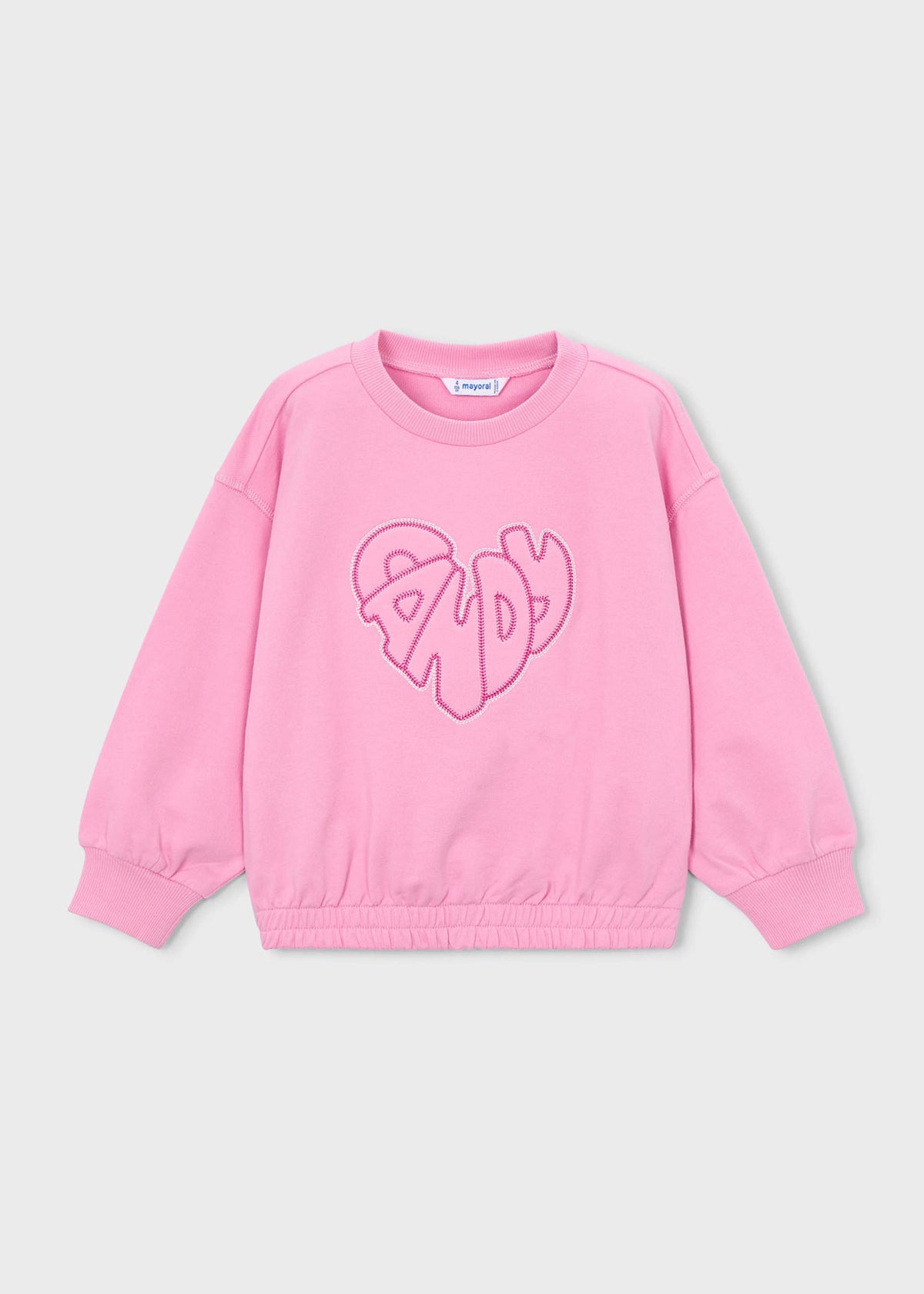 Mädchen-Sweatshirt mit gestickten Buchstaben