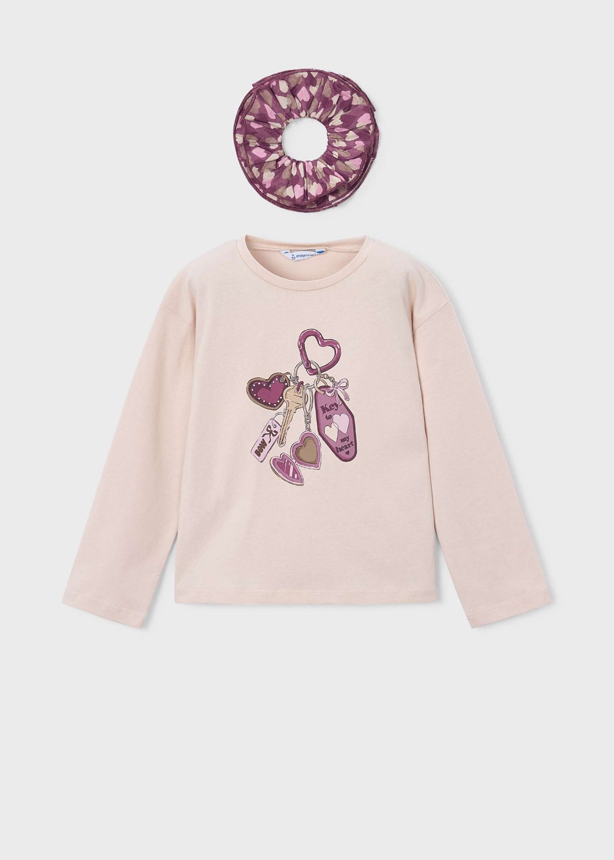 Girls' T-shirt with hair tie