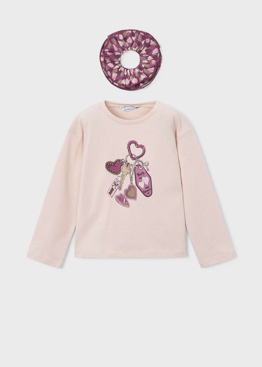 Mädchen-T-Shirt mit Haargummi