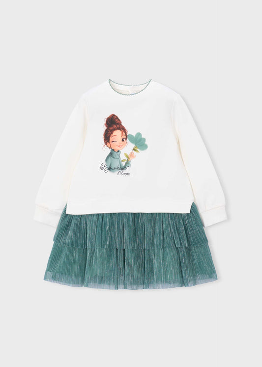 Mädchenkleid aus Tüll-Mix