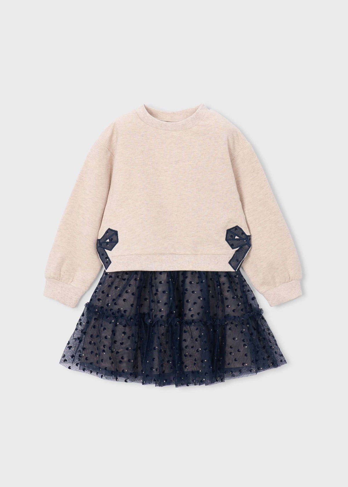 Girls' tulle skirt and sweatshirt set
