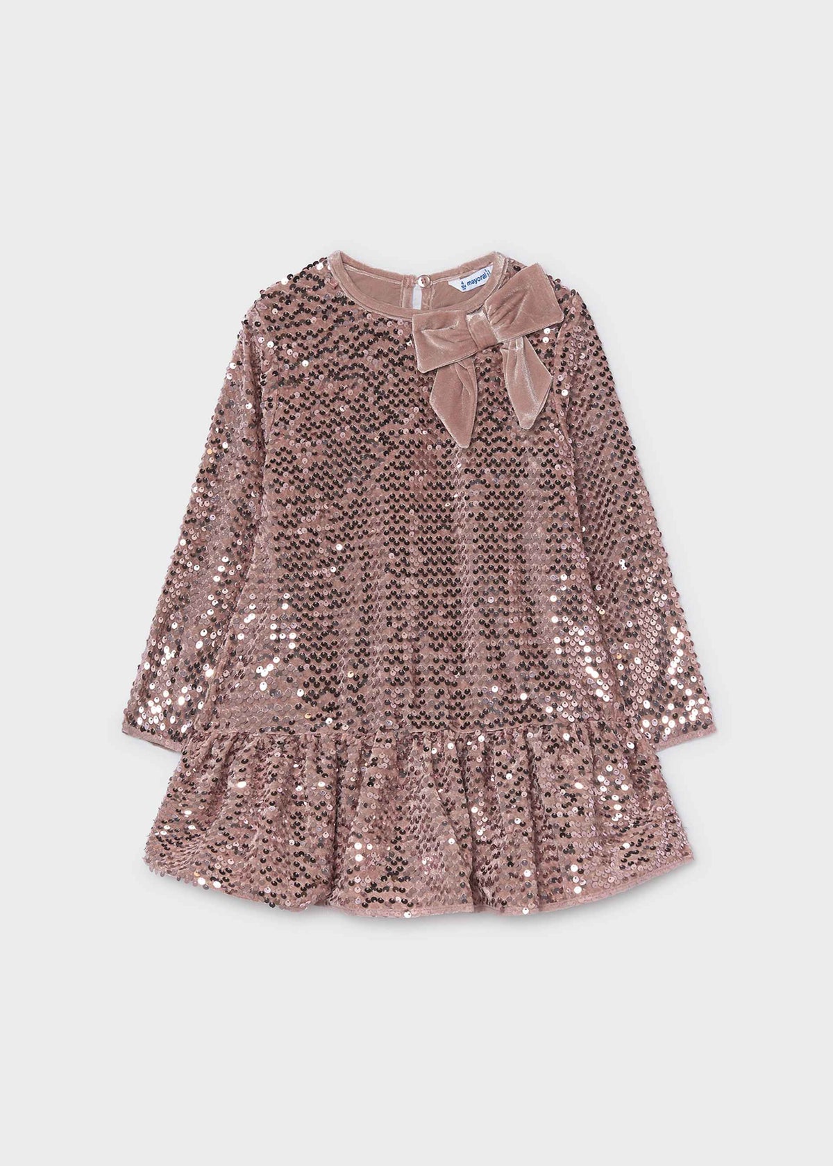 Girl Velvet sequined bow dress