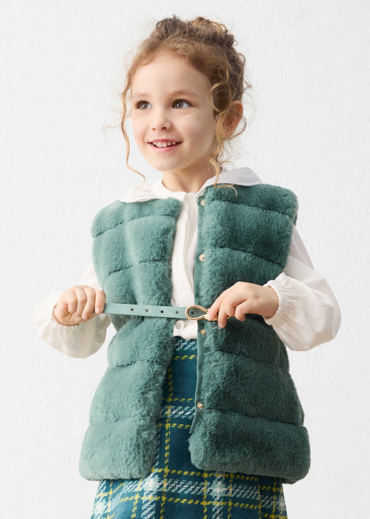 Girls' waistcoat with fur trim